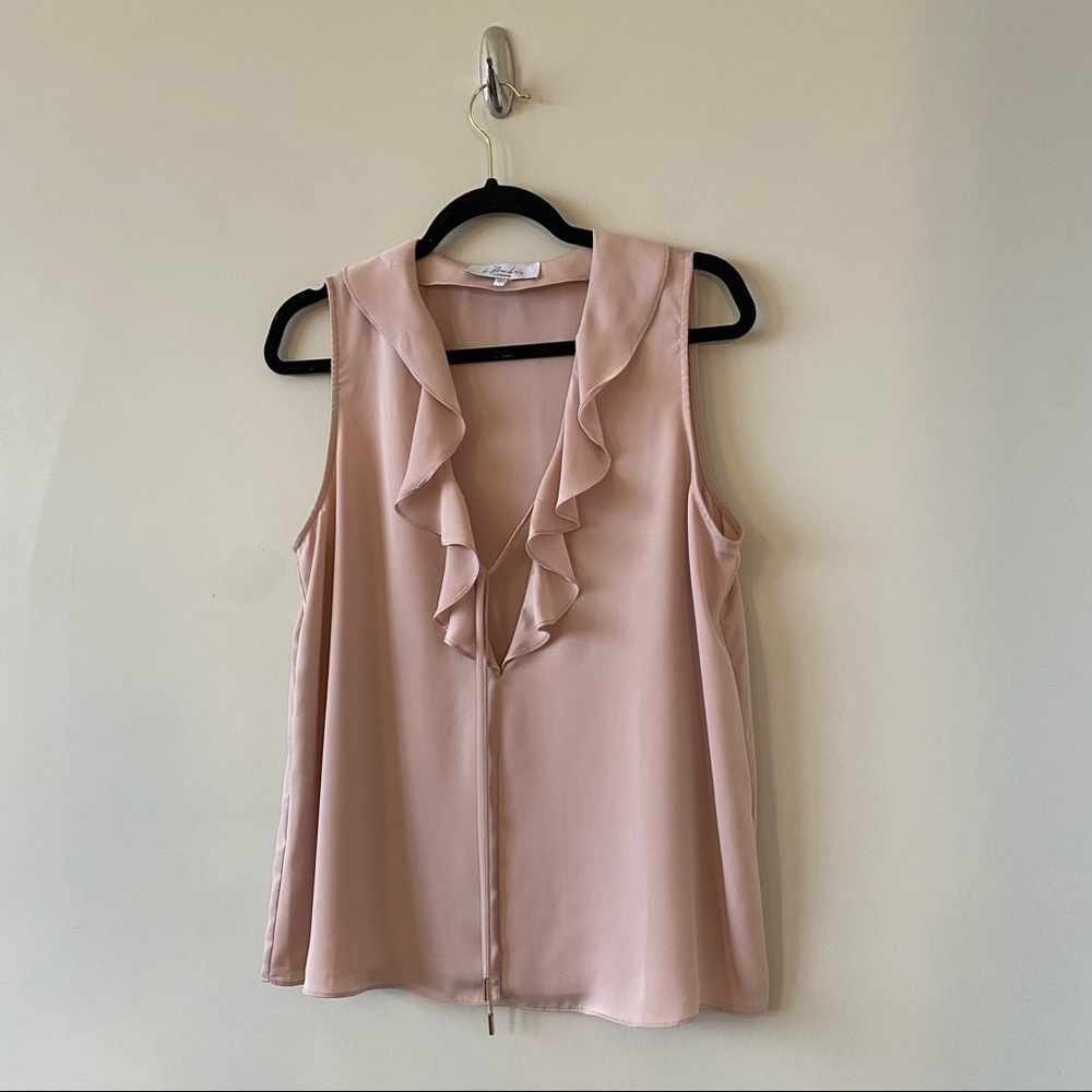 L’ACDAMIE -Ruffle Boho Tank in Rose Pink (Size:Small) - Picture 4 of 10